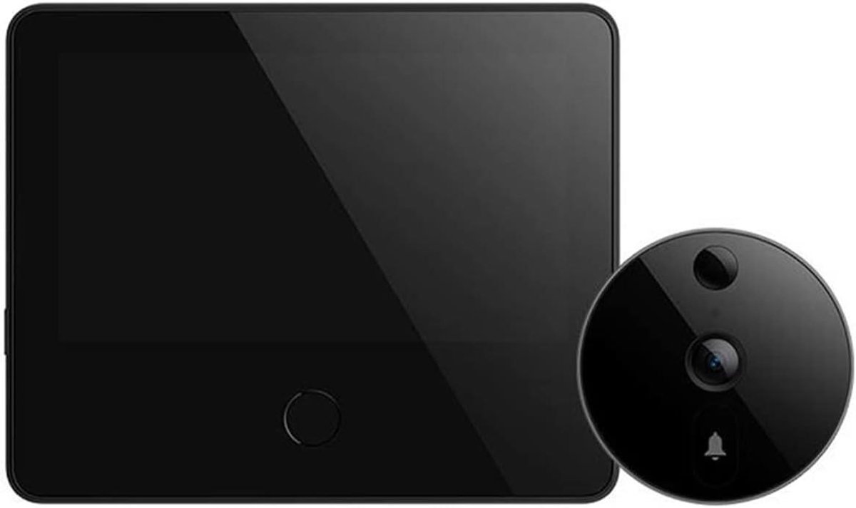 Slimme Deurbel Camera - Kattenoog Camera - Woning Beveiligen - AI Menselijke Detectie - 5 inch Scherm - Zwart