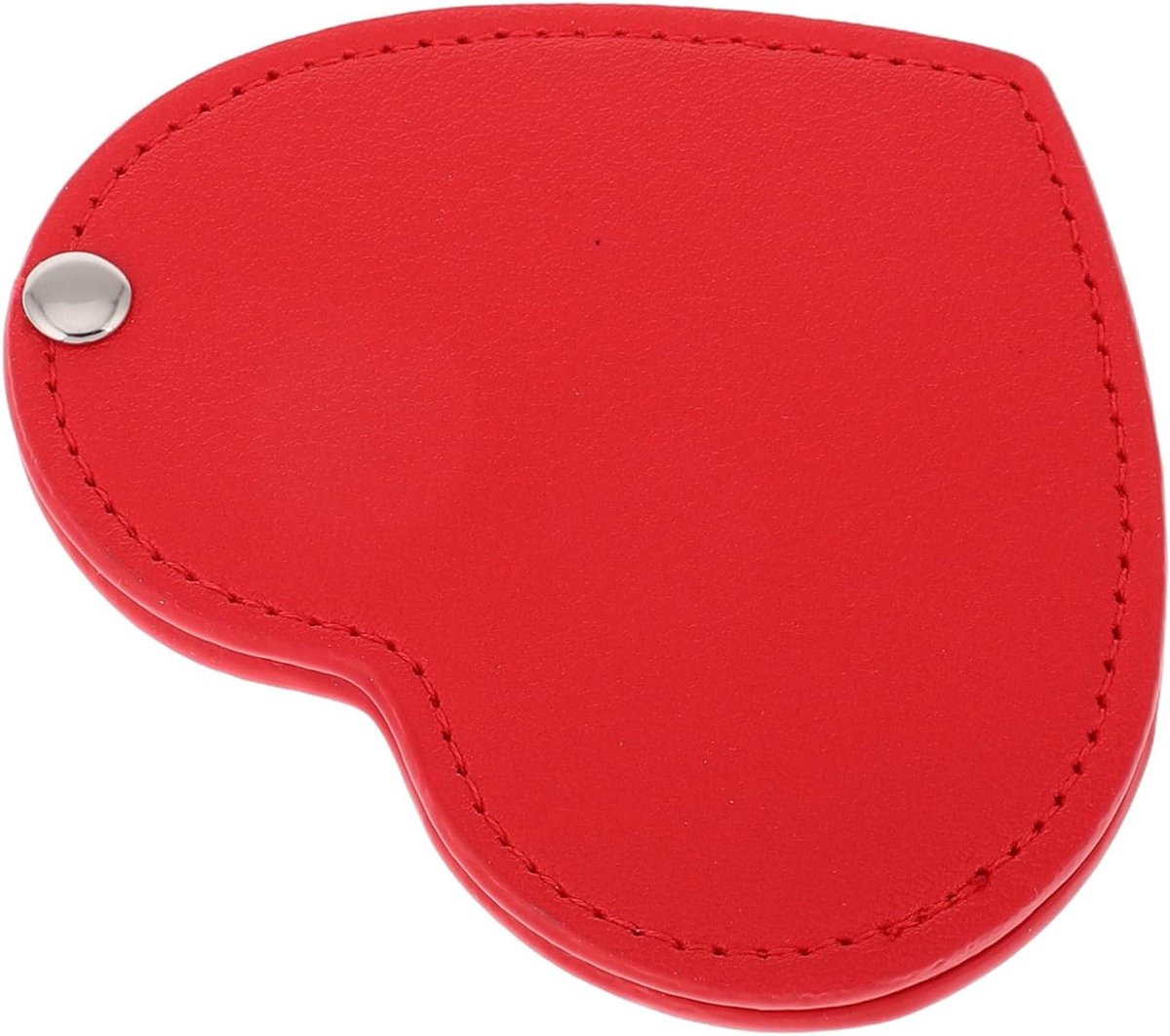 Hartvormig Compact Spiegeltje Met Pu Leren Hoesje Draagbaar Make-up Spiegeltje Voor Reizen Kamperen Dagelijks Gebruik