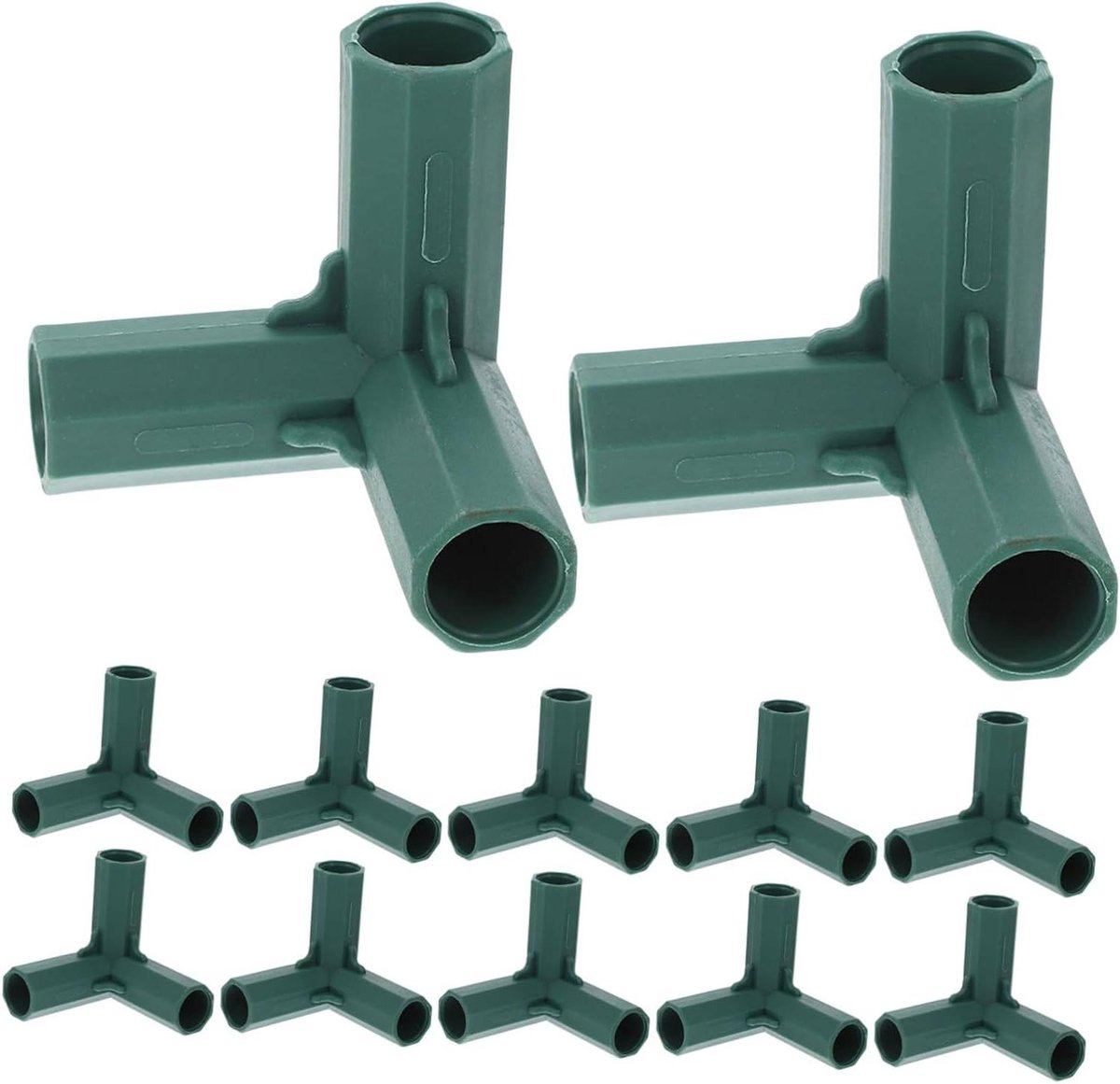 Kasframe Connector - Verbindingsbeugel Tentstok - Kas Bouwen - Universele Toepassing - 6.20X2.10X1.70CM - Groen