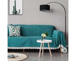 KKLT Pluche bankhoezen 1-delige stretch bankhoes bankhoes voor de meeste vormen banken dik multifunctioneel decoratief voor bankgroen 180x260cm (71x102inch)