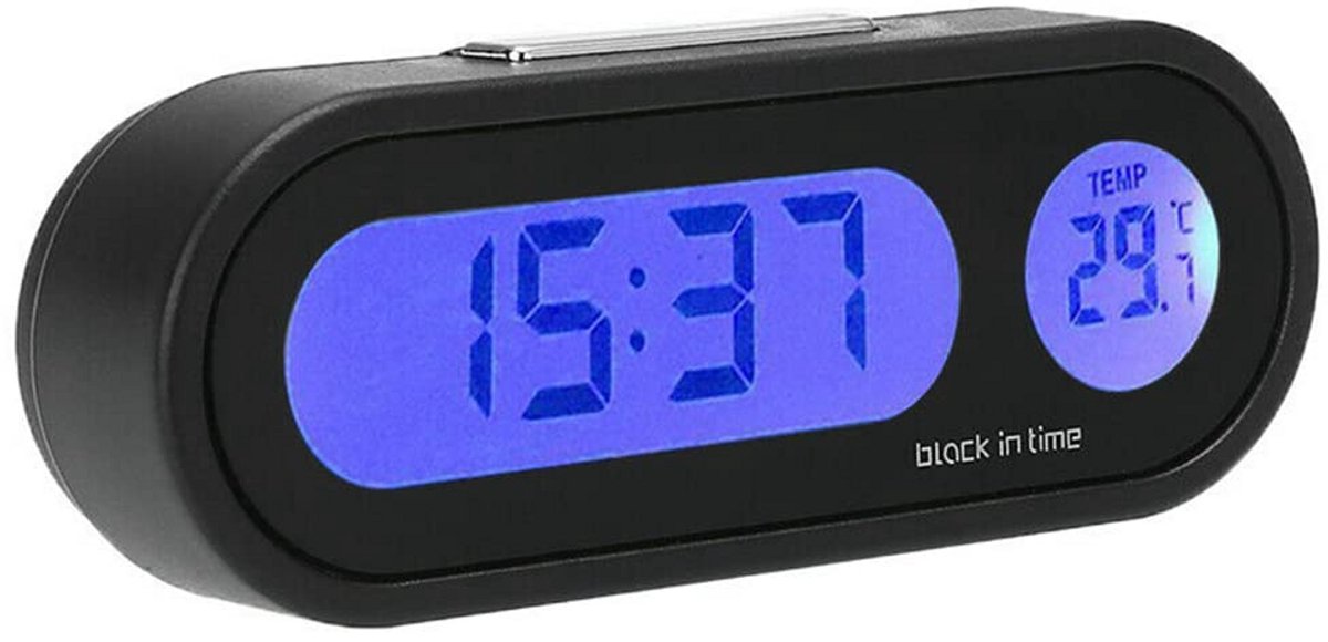 Riloer Automotive Digital LCD Temperature Clock for Car, Bike, Motorcycle, Car, Motorcycle, Truck, Car Thermometer, Indoor Thermometer, Digital Mini Thermometer, Max Min, Blue Light