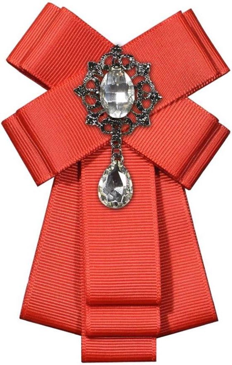 Stoffen Strik Broche - Nieuwigheid Sieraden - Bruiloft Accessoire - Vintage Stijl - Niet gespecificeerd - Rood