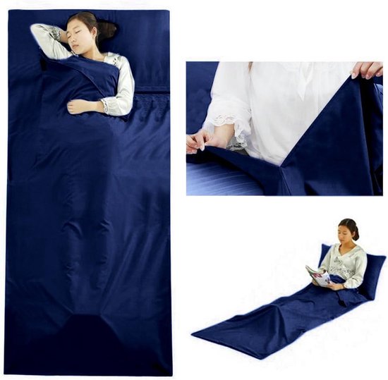 SnelShoppen - Reisslaapzak, lichtgewicht microvezel slaapzak met draagtas, ideaal voor kamperen, hostels, outdoor activiteiten, binnengebruik, zacht e van Snelshoppen — afbeelding 4