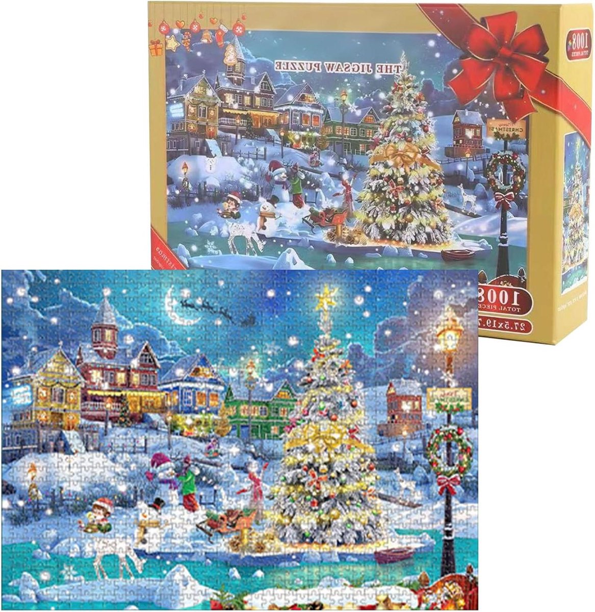Adventspuzzels Volwassenen - Speelgoedkalender Countdown - Feestelijke Decoratie - 24 Dagen Openbaring - 1008 Delen - Meerkleurig