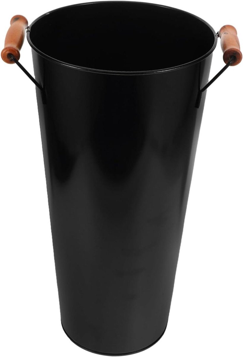 Houthouder Mand - Opslag Bak - Haardhout Opslag - Robuuste Constructie - 40 x 24.5 x 20.5cm - Zwart