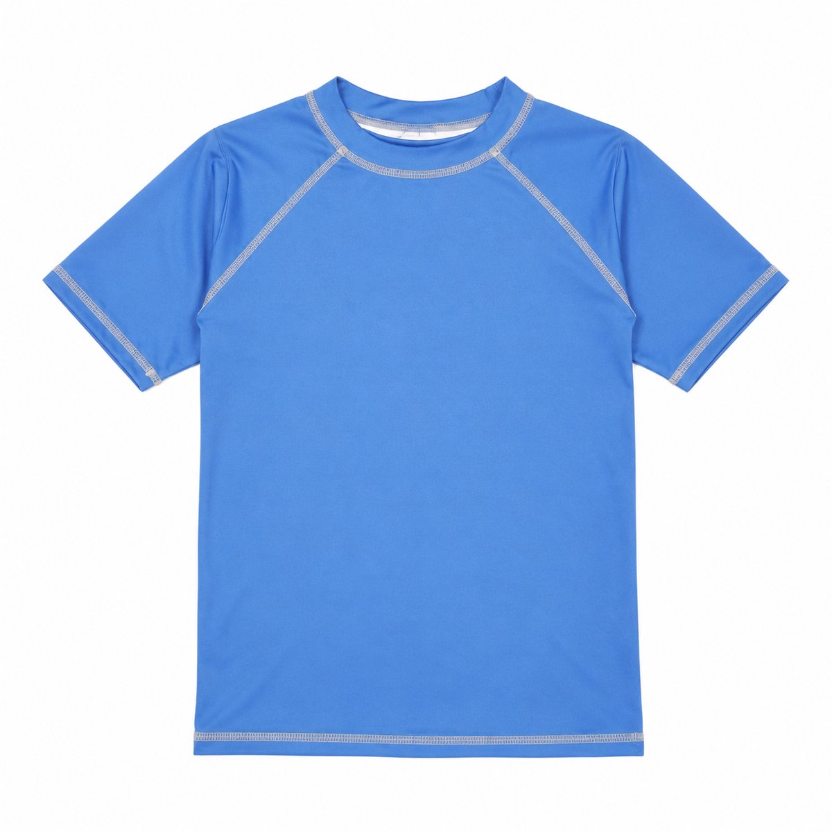 Ducksday - UV-Zwemshirt voor kinderen - UV-werend UPF50+ - Rashguard met Korte mouwen - unisex - Blauw effen - maat 2 jaar - 86/92