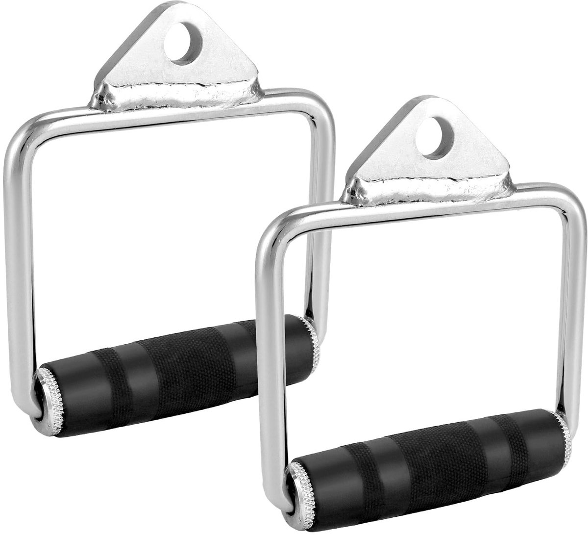 MTTproducts - Kabeltrekhandgrepen - Rubber grip - Duurzaam staal - Lat pull - Perfect voor krachttraining - Ideaal voor thuisgym - 2-delig