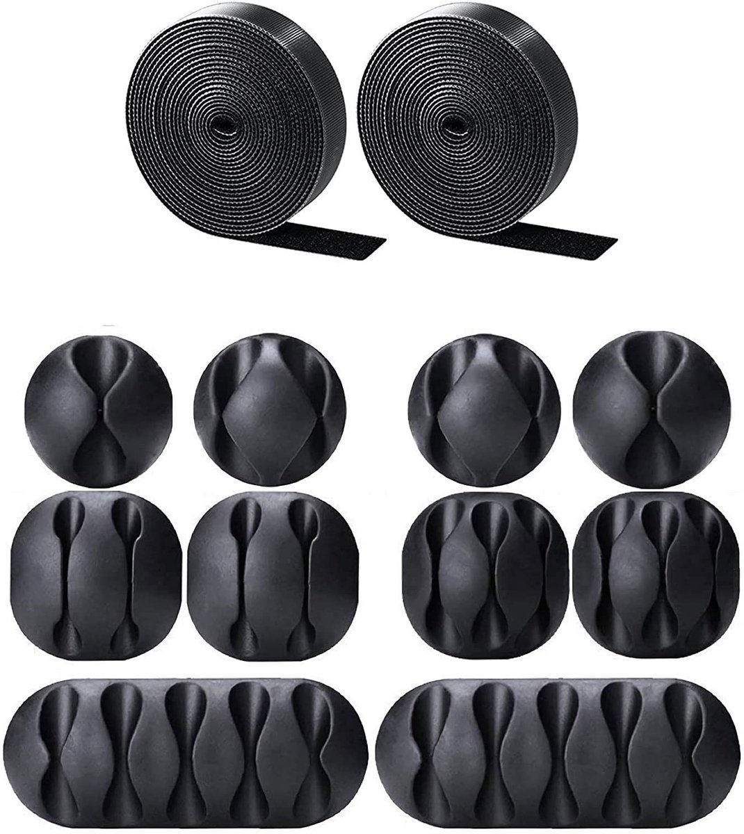 MTTproducts - 10 Stuks Kabelcliphouders met Kabelbinders voor Thuis en Kantoor