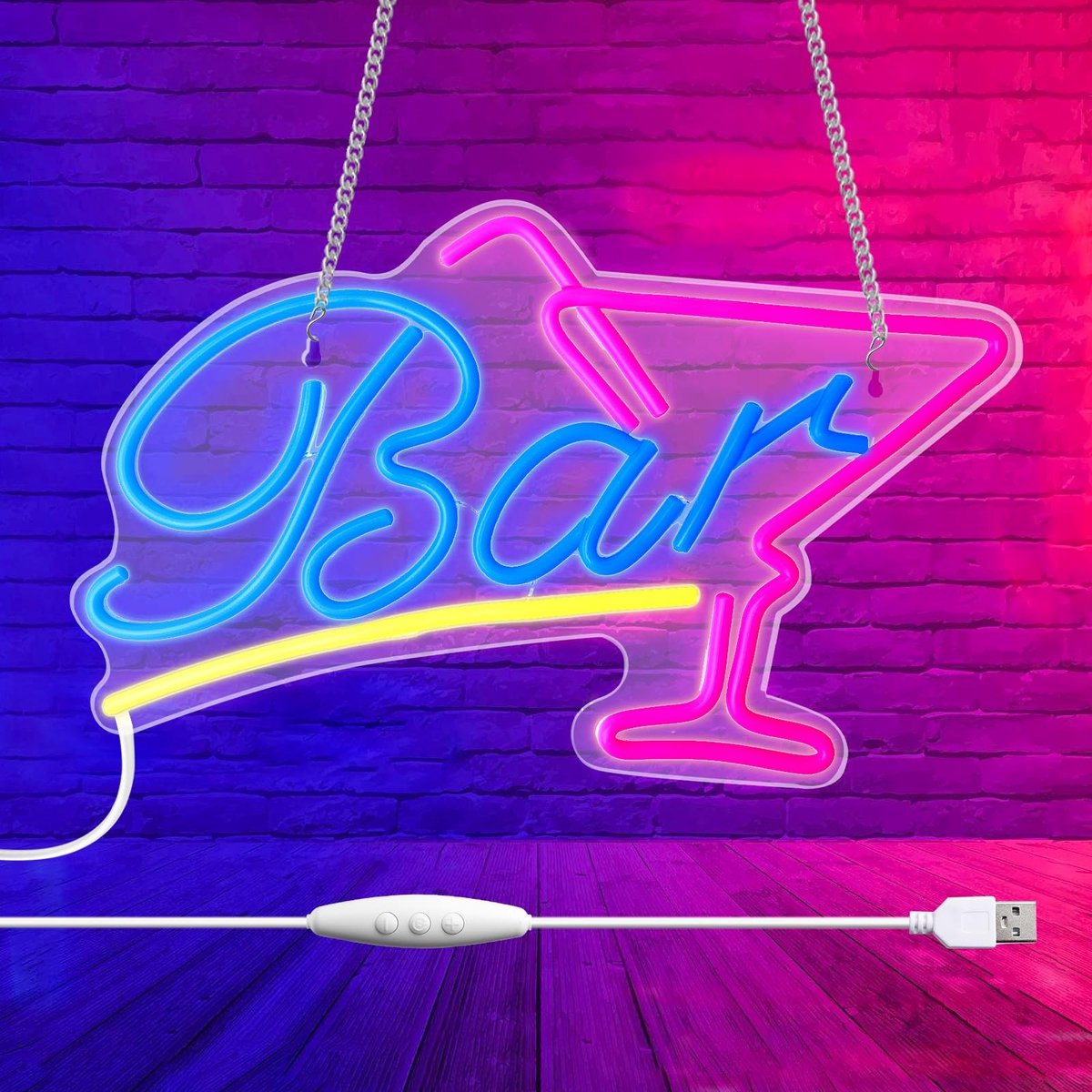 NTH products- Neonbord Dimbaar - LED Lichtreclame - USB Neonlicht - Bar Decoratie - Party/Restaurant - Vloeiende Lichteffecten