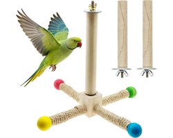 Zitstokken Vogels - Papegaai Hout - Volière Inrichting - Natuurlijk Druivenhout - 20-30 cm - Henneptouw Stijl