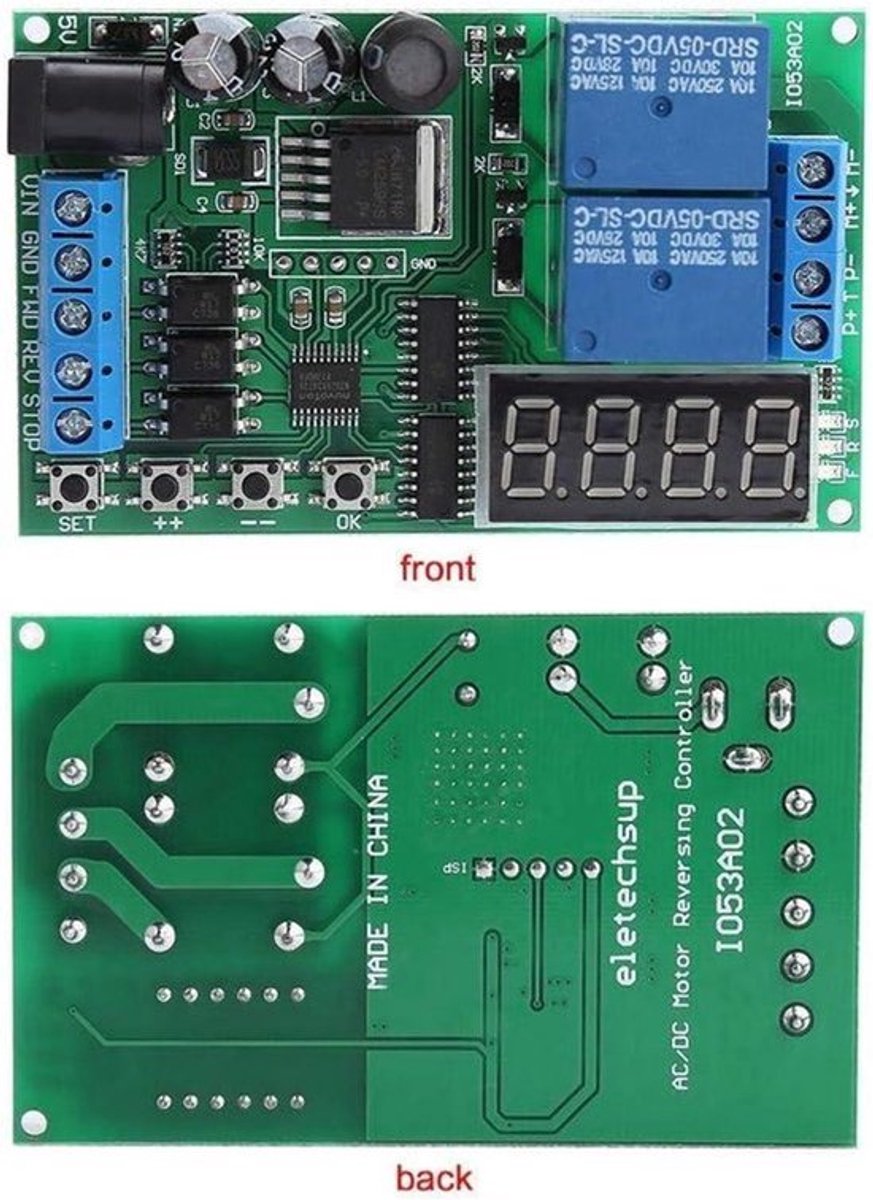 Motor front/rear van controller vertraging relais cycli - 5 V - 24 V motor