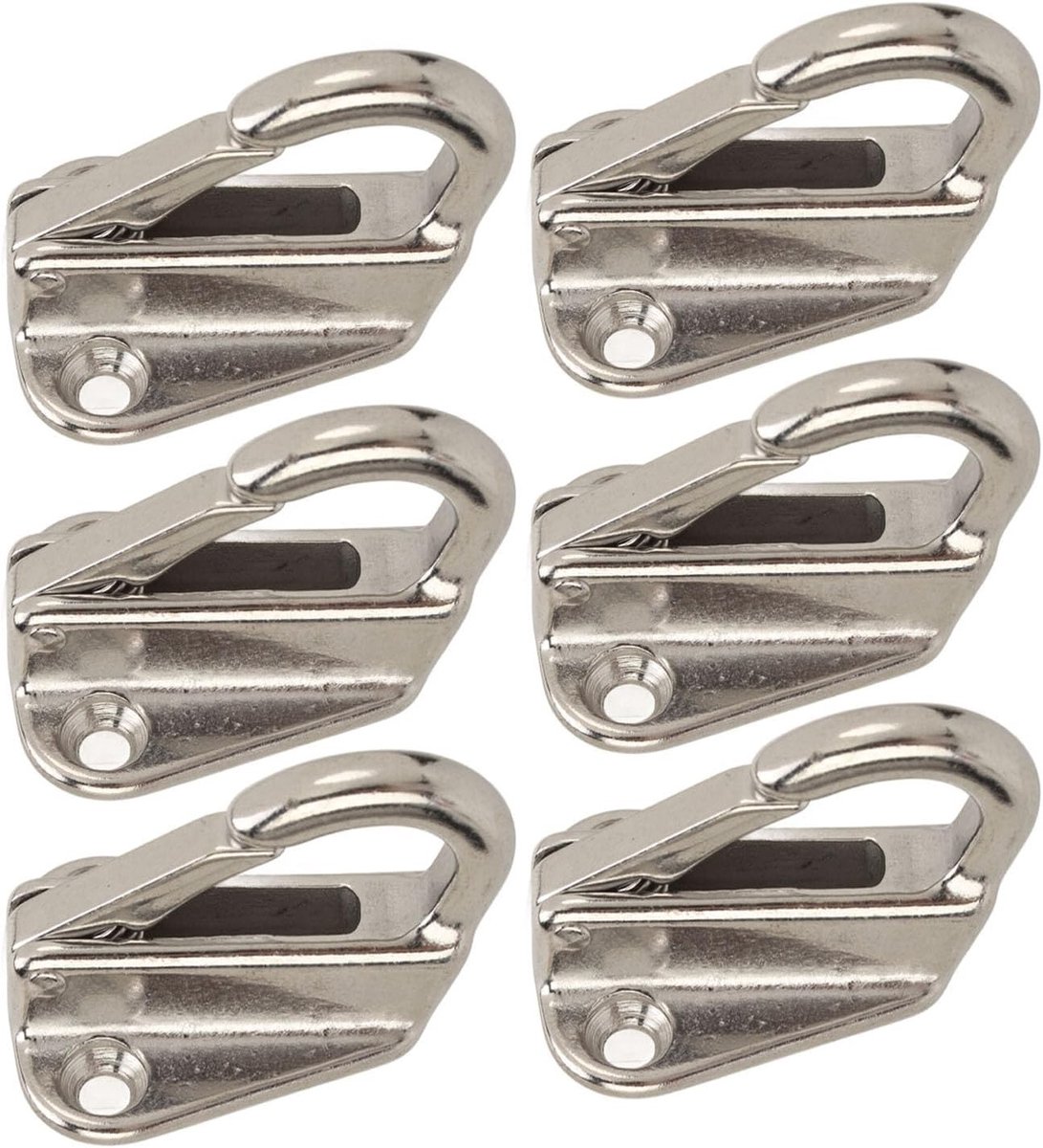 6 Stuks RVS Fender Haken voor Schepen, Universele Spring Click Boot Fender Houder met Sterke Bevestiging