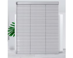 Aluminium Jaloezieën - Mini-jaloezieën Raambekleding - Lichtfiltering - Verborgen Gaten - B 100 x H 150 cm - Zilver
