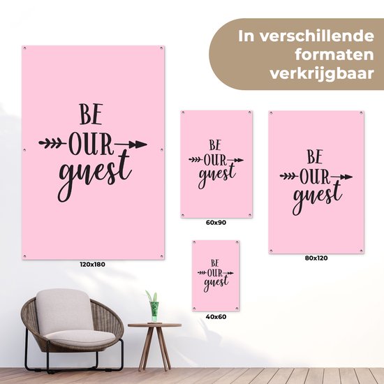 Posters de jardin extérieur Soyez notre invité - Citations - Proverbes - Bienvenue - Maison - 60x90 cm - Toile jardin - Affiche extérieur