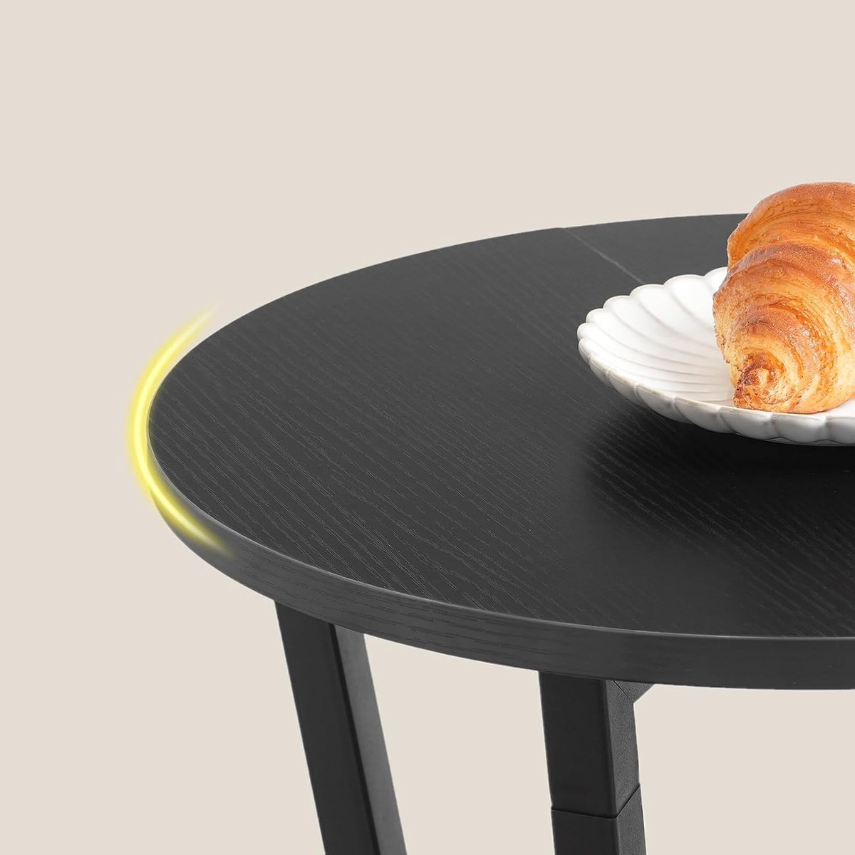 Bijzettafel 2-Laags Rond Industrieel Zwart - 40x40x61 cm - Zwart - Industrieel Zwart – Meuble Paris - Medahomestore