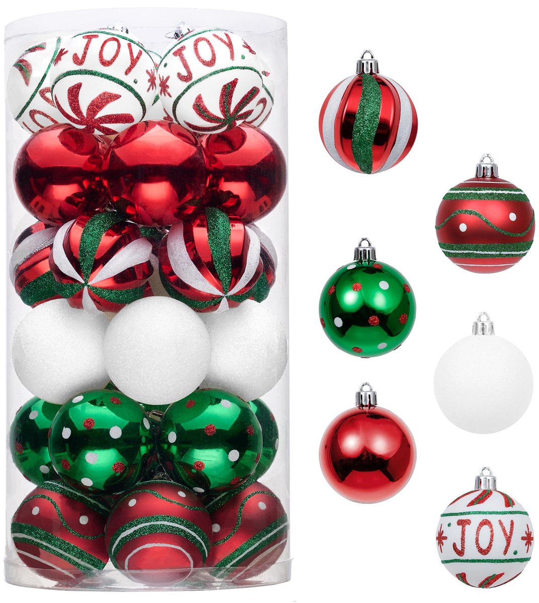 ONF3 - Kerstballen - 30 Stuks - Onbreekbare Decoratie - Goud en Wit - Traditionele Kerstversiering - Perfect voor je Kerstboom - 6 cm