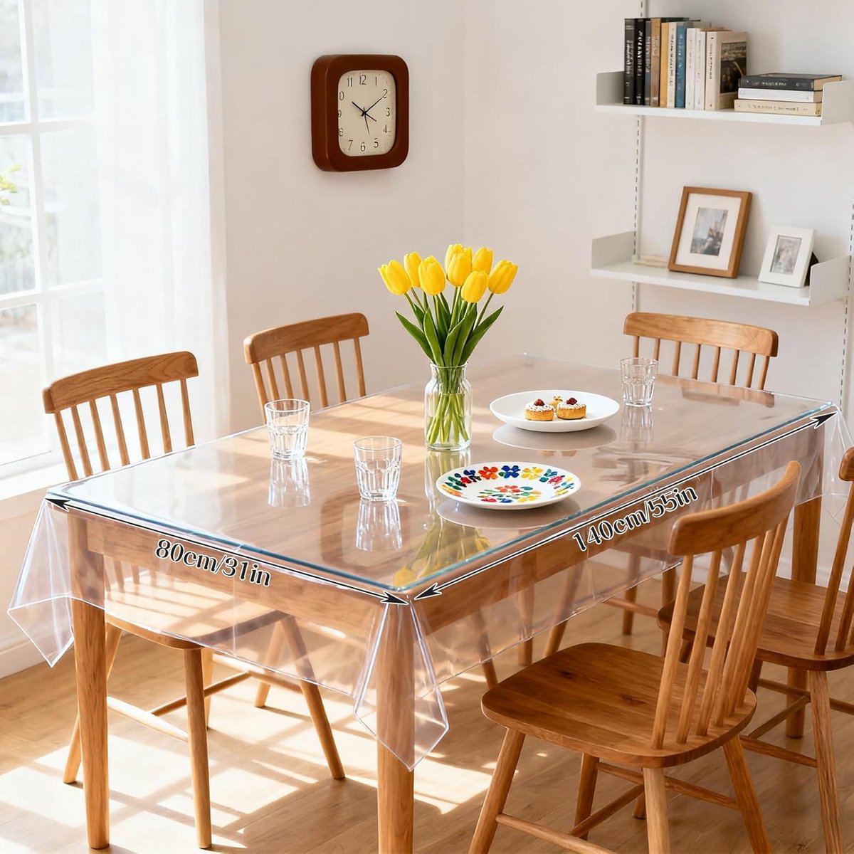 Transparant Tafelkleed PVC 140 x 180 cm Waterdicht en Beschermend