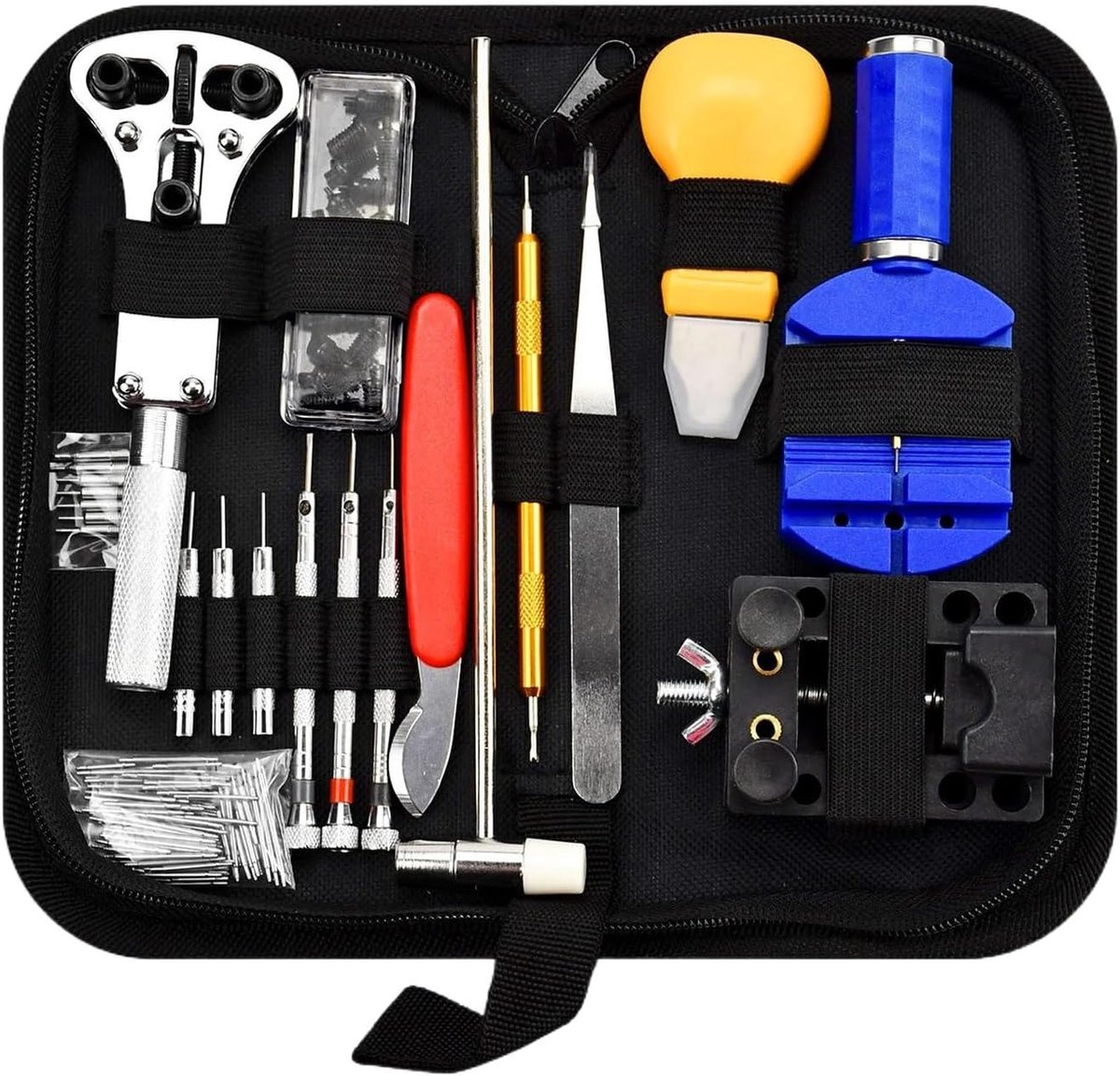 Professionele Horloge Tool Set voor Batterijwissel en Reparatie - 147 Stukken, Inclusief Horlogebanden en Klokreparatietools