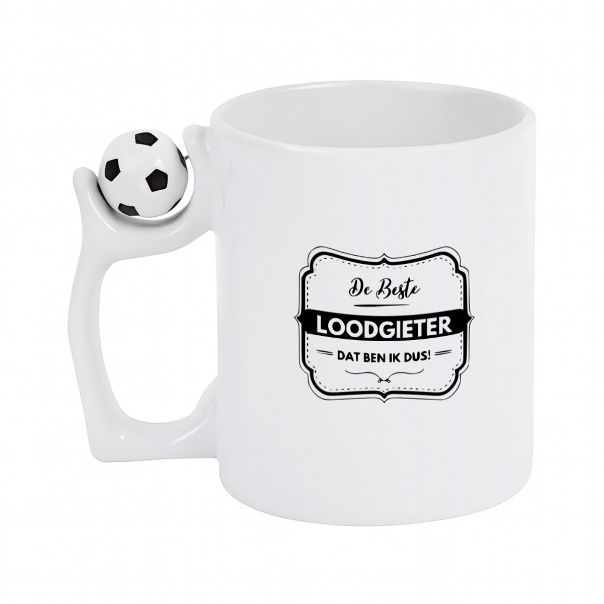 Hacebo® - De beste loodgieter dat ben ik dus koffiebeker met voetbal wit - Loodgieter - Vrienden familie - thee mok - koffie beker - Collega - Cadeau - koffiemok - 330 ML