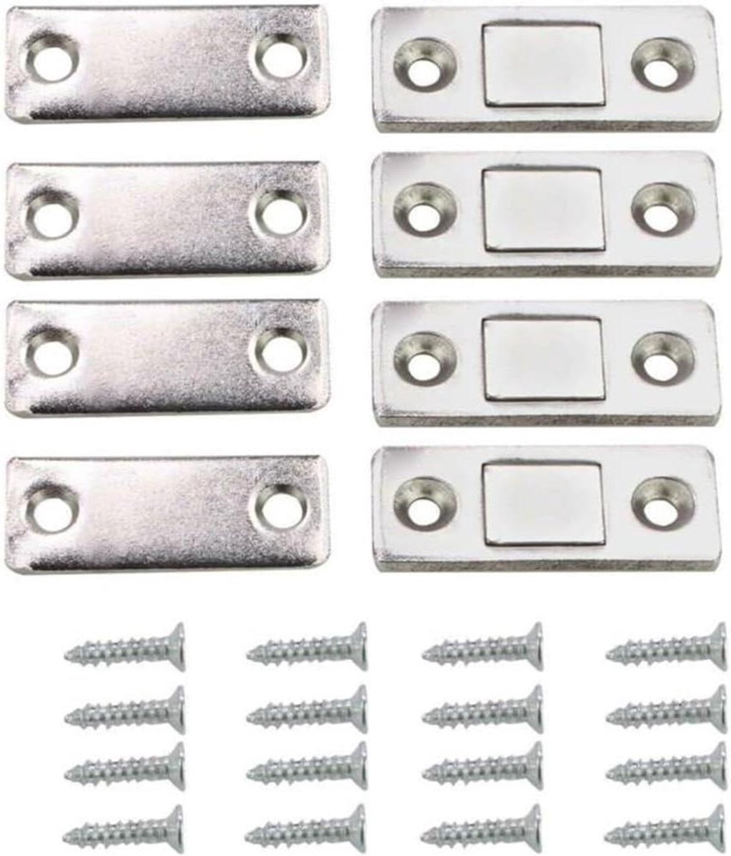 Metalen Kastsluitingen - Magnetische Vangsten - Kasten Sluiten - Ultradun Ontwerp - 8 Stuks - Zilver