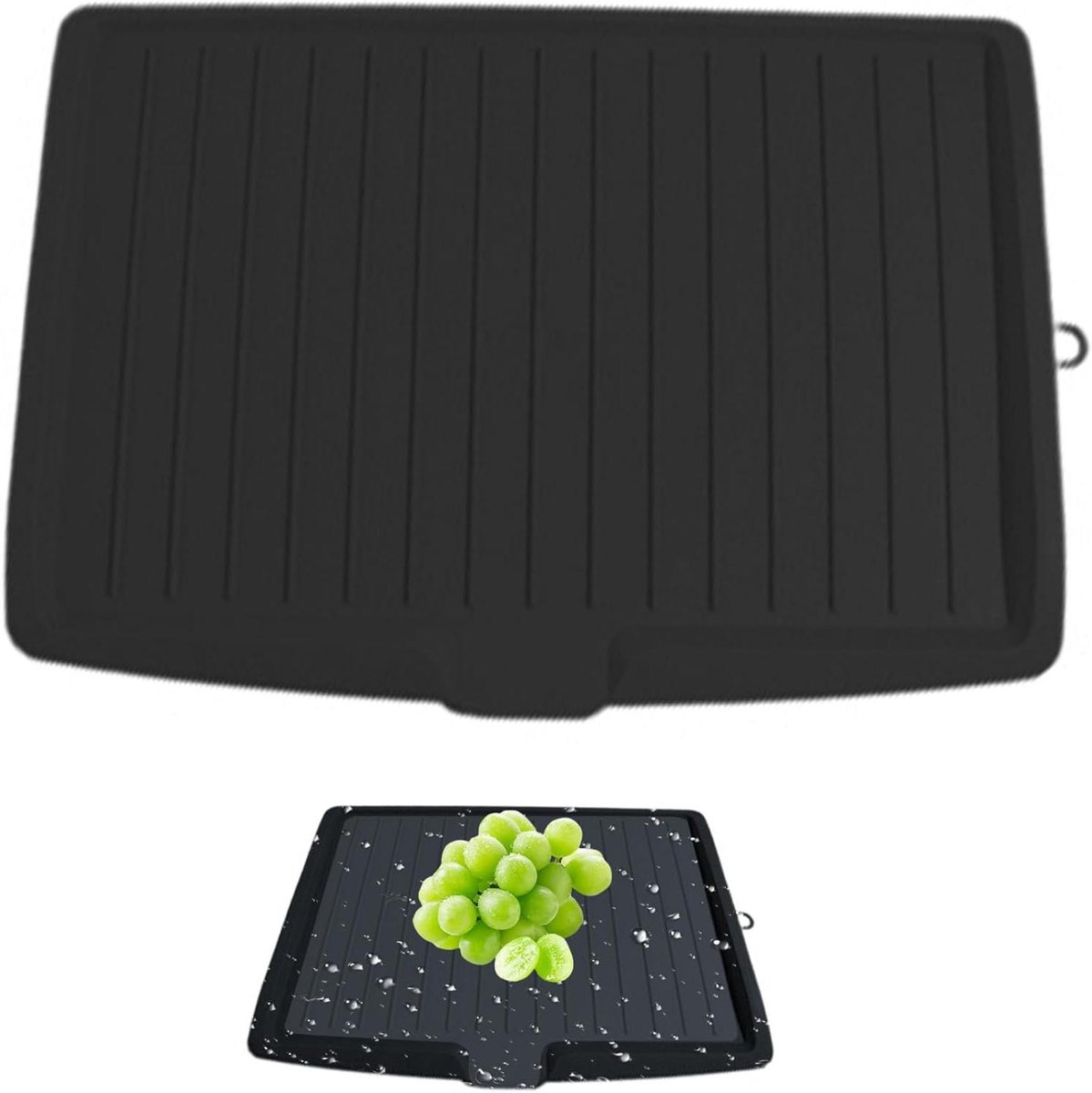 Afvoer Plaat - Afdruip Mat - Keuken Organisatie - Efficiënte Drainage - 44.7 cm - Zwart