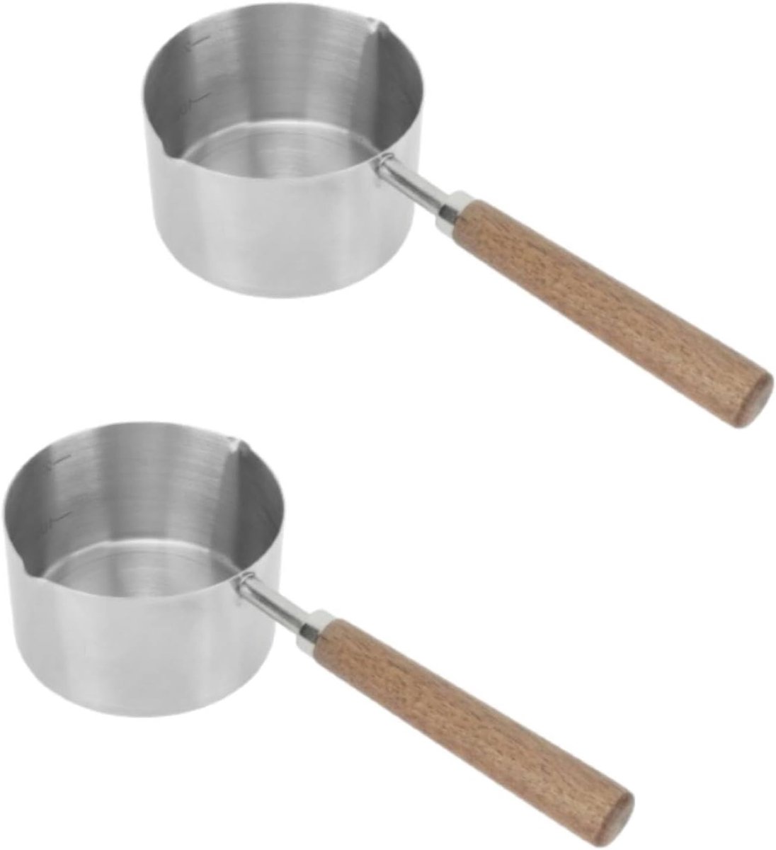 Set van 2 kleine steelpannen 200ml - RVS melkpan, smeltpan en soeppan voor de keuken