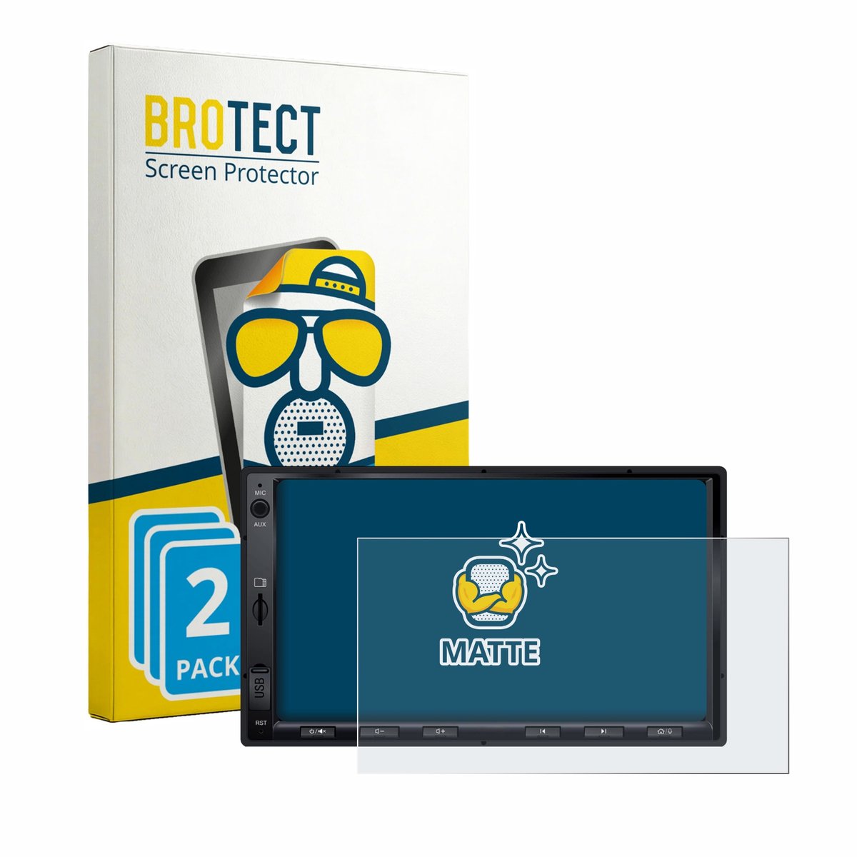 BROTECT - Screenprotector voor Atoto A5LG2A7T 7" - Folie Beschermfolie matte 2 Stuks