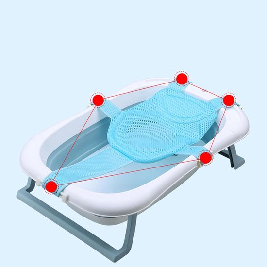 Babybadje Ondersteuning - Babybadmat Zitje - Veilig Baden - Verstelbare Banden - 1 Aantal - Blauw — afbeelding 3