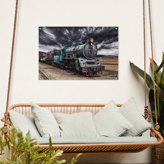 Posters de jardin extérieur Train - Storm - Rails - 90x60 cm - Toile jardin
