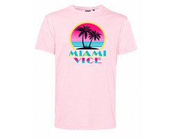 T-shirt Miami Vice Rond | Toppers in Concert 2026 | The Summer Is Magic | Foute Party Shirt | lichtroze | maat XL
