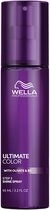Paarse Wella Professionals Ultimate Color Step 3 Shine Spray fles met pompdispenser.