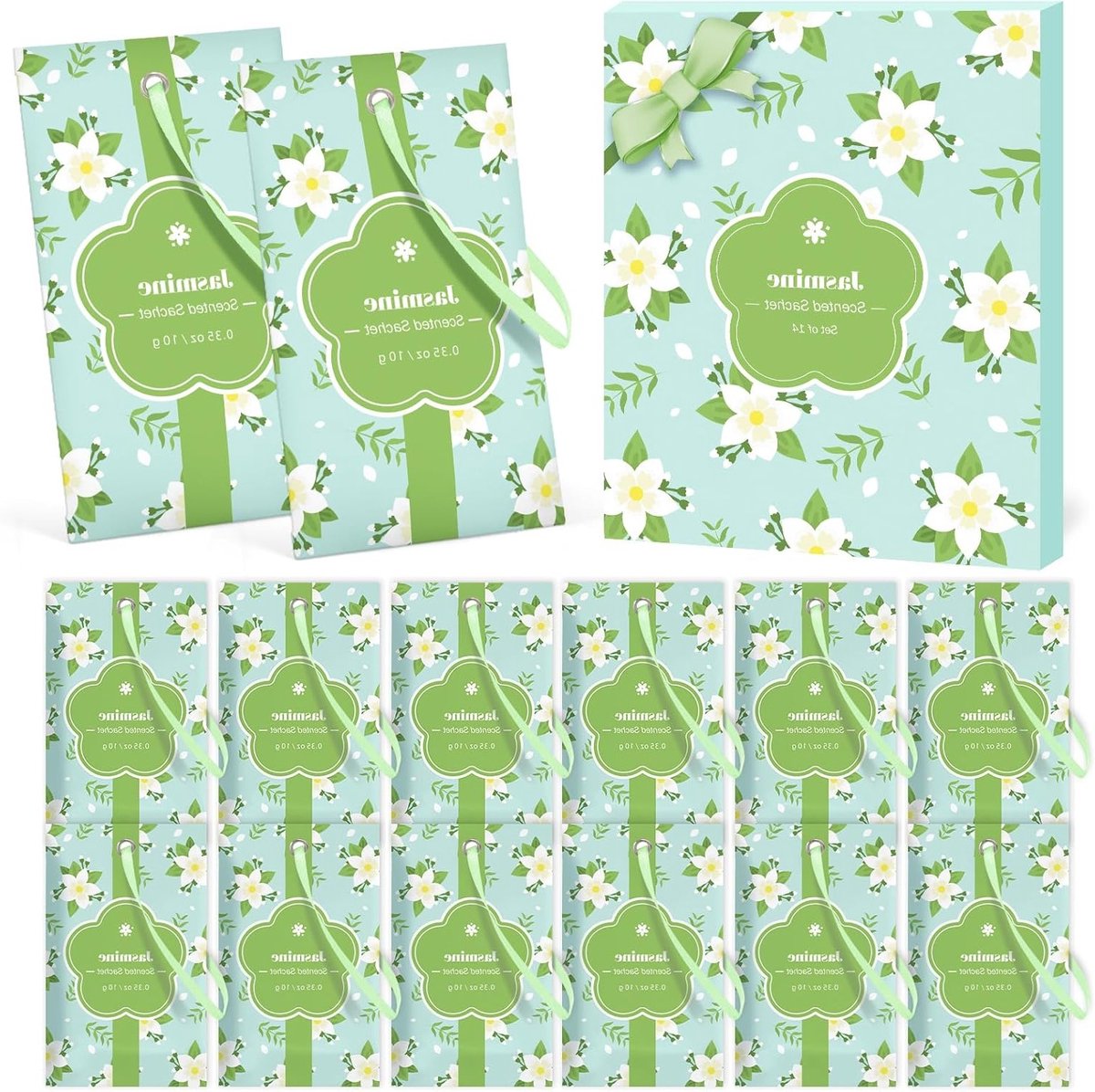 Fragrance Bags voor Kasten en Lades, 14 Stuks, Jasmijn Geurzakjes voor Geurverfrissing en Geurverwijdering