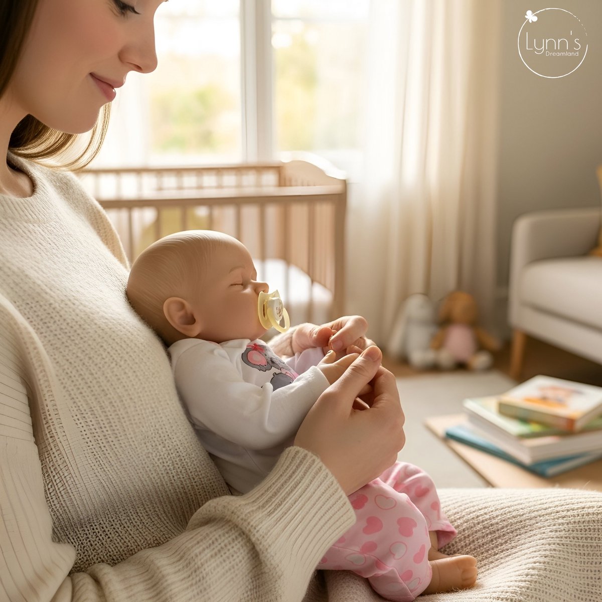 Reborn Baby Pop 'Mae' - 50 cm - Slapend meisje - Soft Vinyl - Met outfit en accessoires - In geschenkdoos — afbeelding 5
