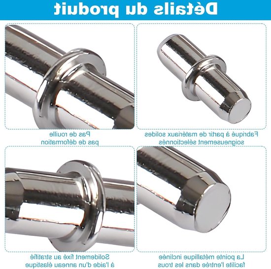 Set van 100 stuks 5 mm x 16 mm wandplankensteunen, ideaal voor meubels, kasten en planken, stevige en duurzame plankensteunen voor optimale ondersteuning. — afbeelding 2