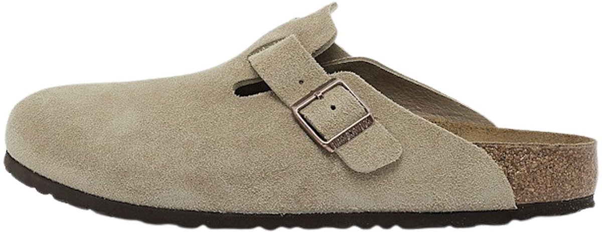 Birkenstock Boston Suède Slippers Senior Grijs