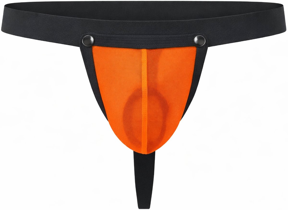 MODUS VIVENDI C-Ring Pleasure Thong Orange - MAAT XL - Erotisch Heren Ondergoed - String voor Man - Sexy mannen String