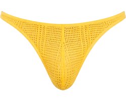 Barcode Berlin Thong Gor Yellow - MAAT XL - Erotisch Heren Ondergoed - String voor Man - Sexy mannen String
