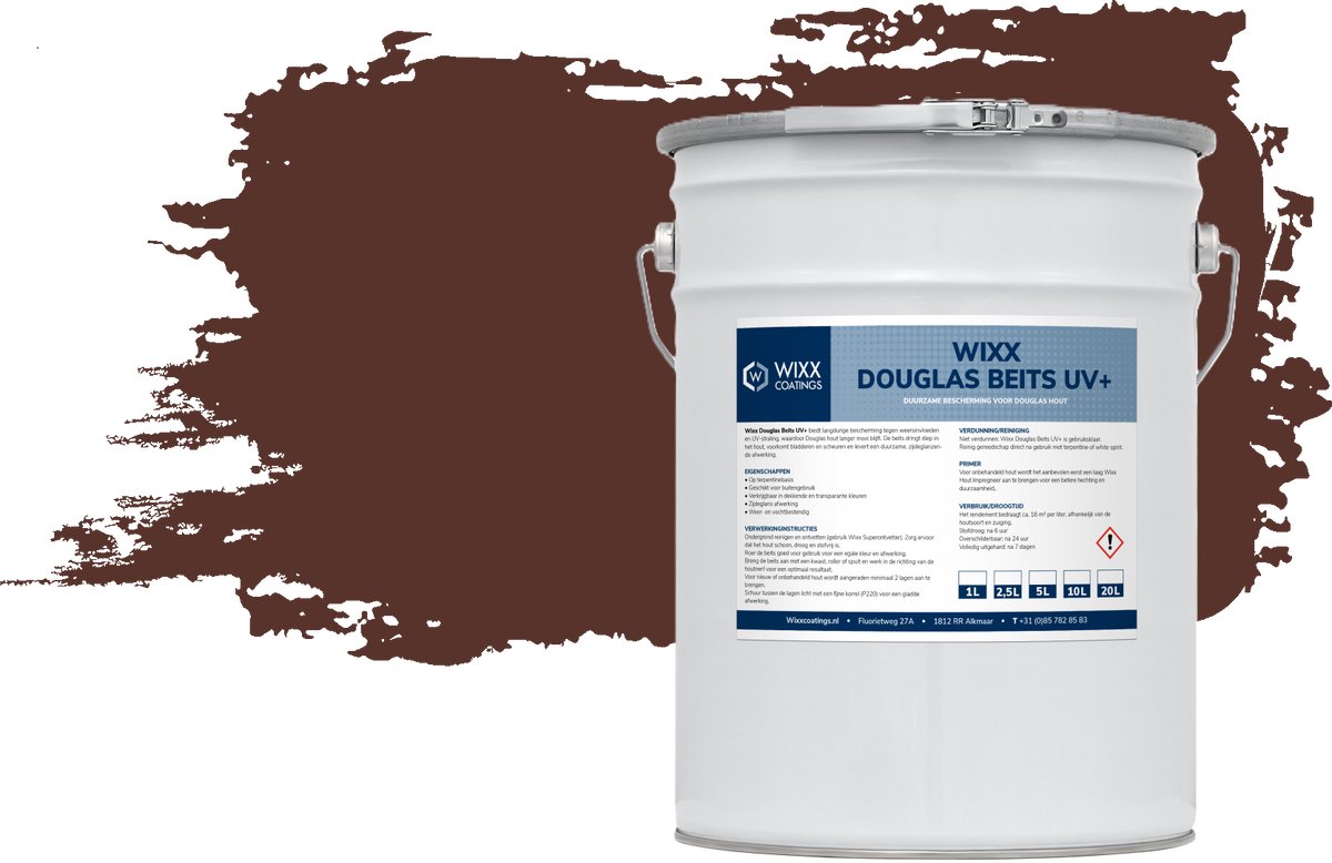 Wixx Douglasbeits UV+ - 5L - RAL 8015 | Kastanjebruin