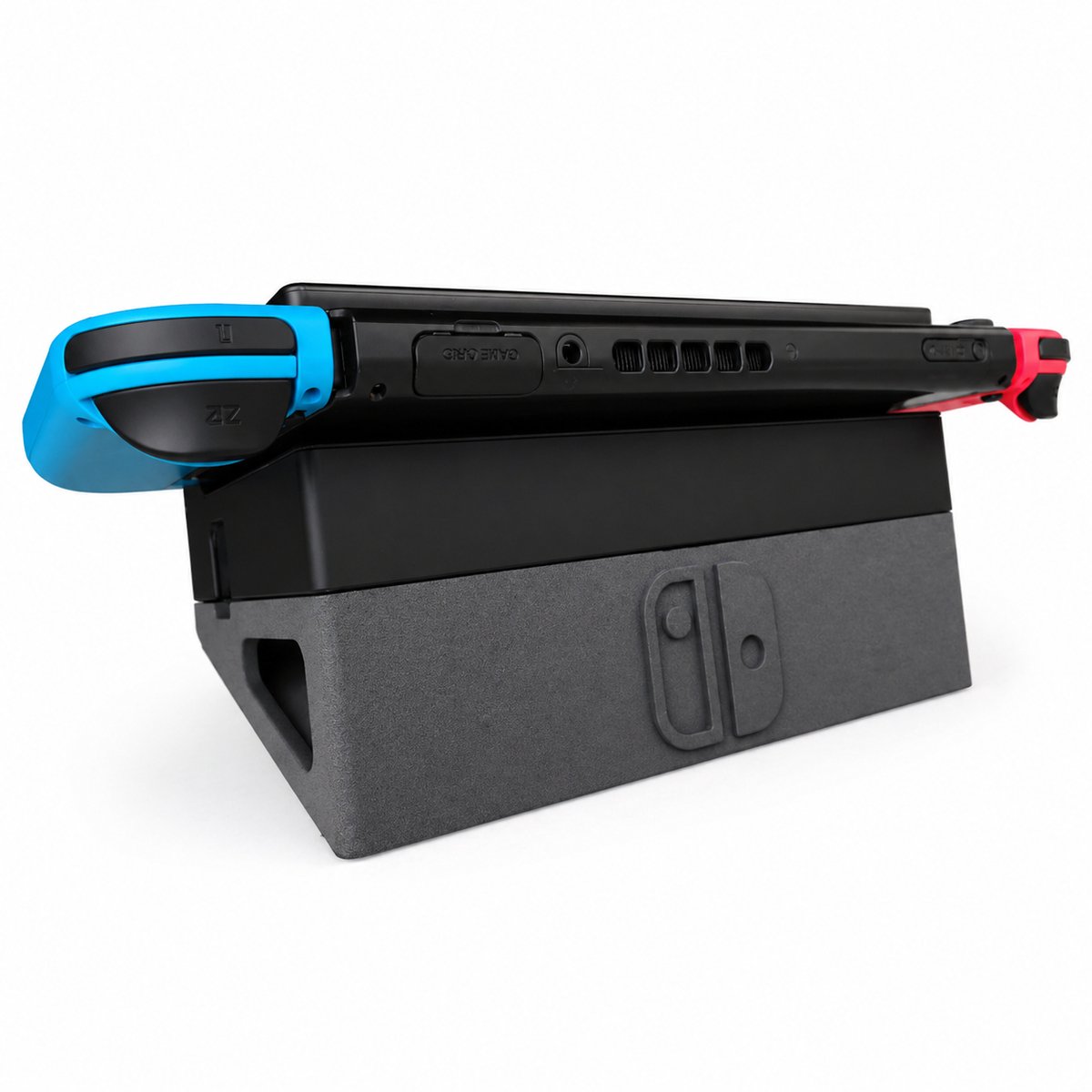 Nintendo Switch Dock Horizontaal - Flip Dock Adapter - Ruimtebesparend Design - Verbeterde Ventilatie - Eenvoudige Installatie - Compatibel Met Originele Nintendo Switch Dock - Anti-Slip Stabiliteit - Ideaal Voor TV Meubel En Gaming Setup - Grijs