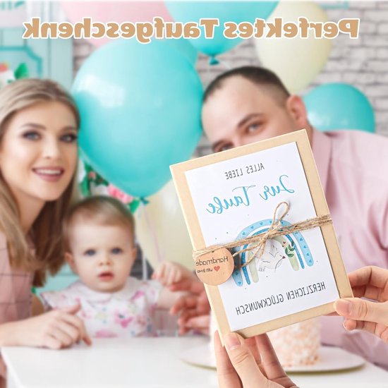 Complete Tauf Gift Set voor Doop met Geldcadeaus, Kaarten, Dozen en Jute Tassen voor Jongens en Meisjes van Merkloos — afbeelding 3