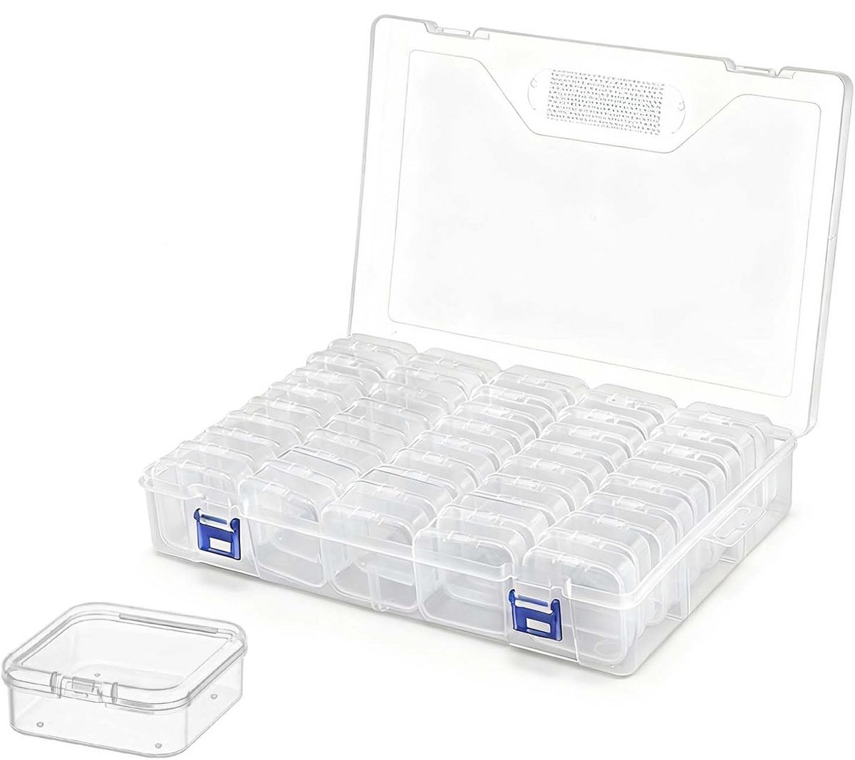 longziming - Mini-onderdelen opbergdoos - 45 stuks - Opbergdozen - Schmuck Sortierbox Transparant - Kunststof - Ruimtebesparend Stapelbaar Design - voor het organiseren van kleine kralen, diamantschilderijen
