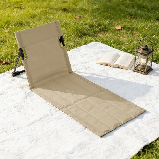 Verstelbare Strandstoel met Rugleuning, Opvouwbare Lichte Stoel voor Buiten, Perfect voor Camping en Reizen, Ideaal voor Strand en Tuin — afbeelding 2
