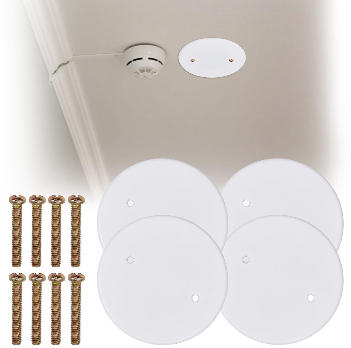 Dailygoods - Cosensi - Dailygoods - Set van 4 Kunststof Plafondafdekplaten met Schroeven