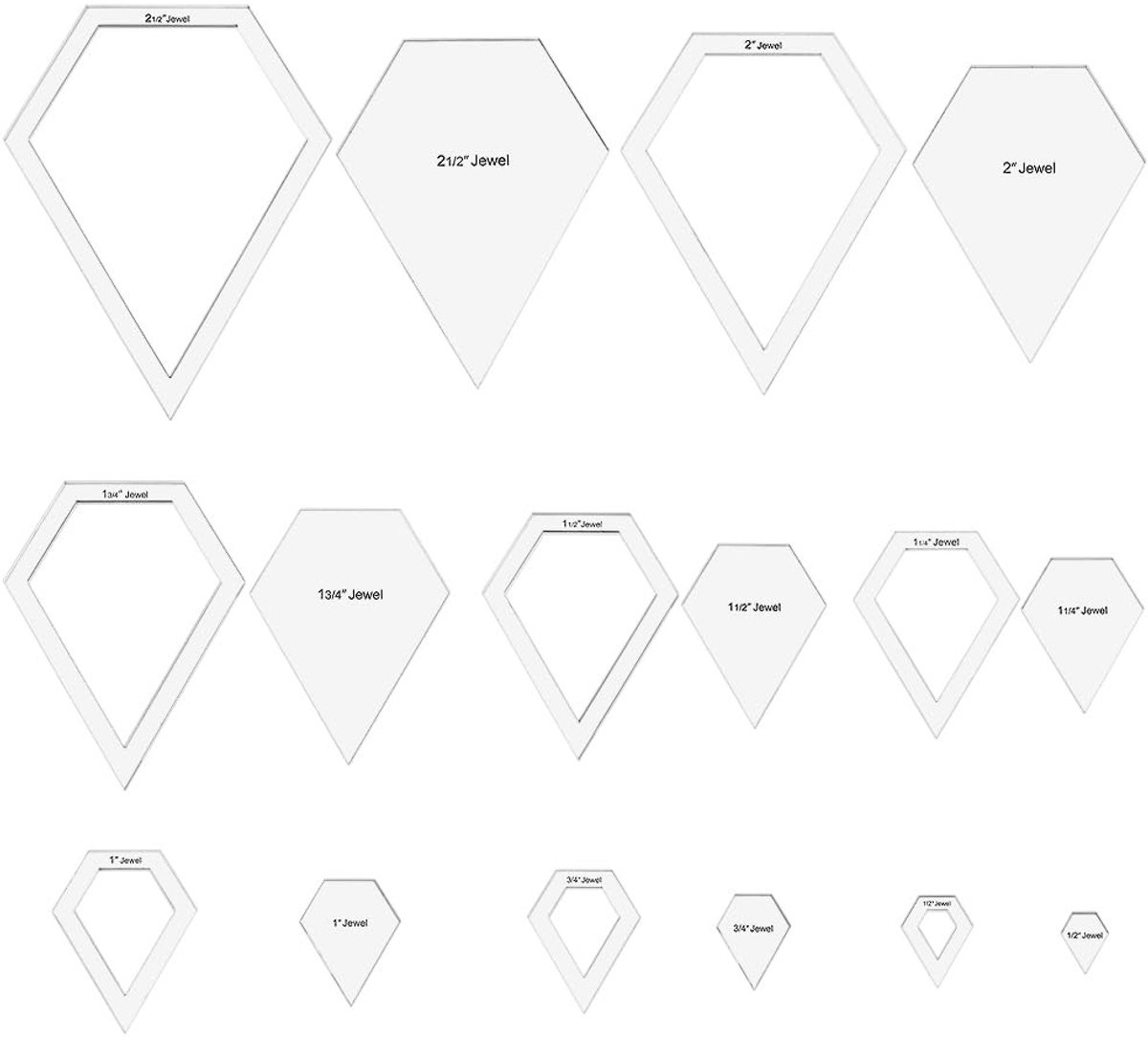 Dailygoods - 16 Maten Juweel Quilten Sjabloon voor Naaimachine