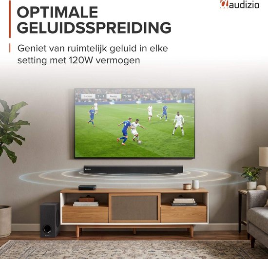 Soundbar - Audizio SB82S - HDMI-ARC - Bluetooth - Optisch - Soundbar met subwoofer - 120 Watt — afbeelding 2