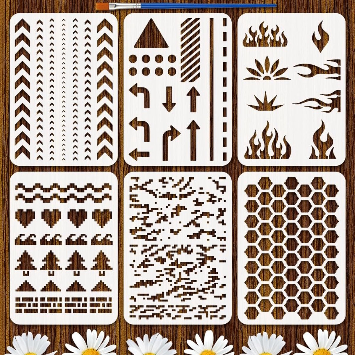 Dailygoods - Cosensi - 6 Stuks Spelsjablonen voor Creatieve Projecten