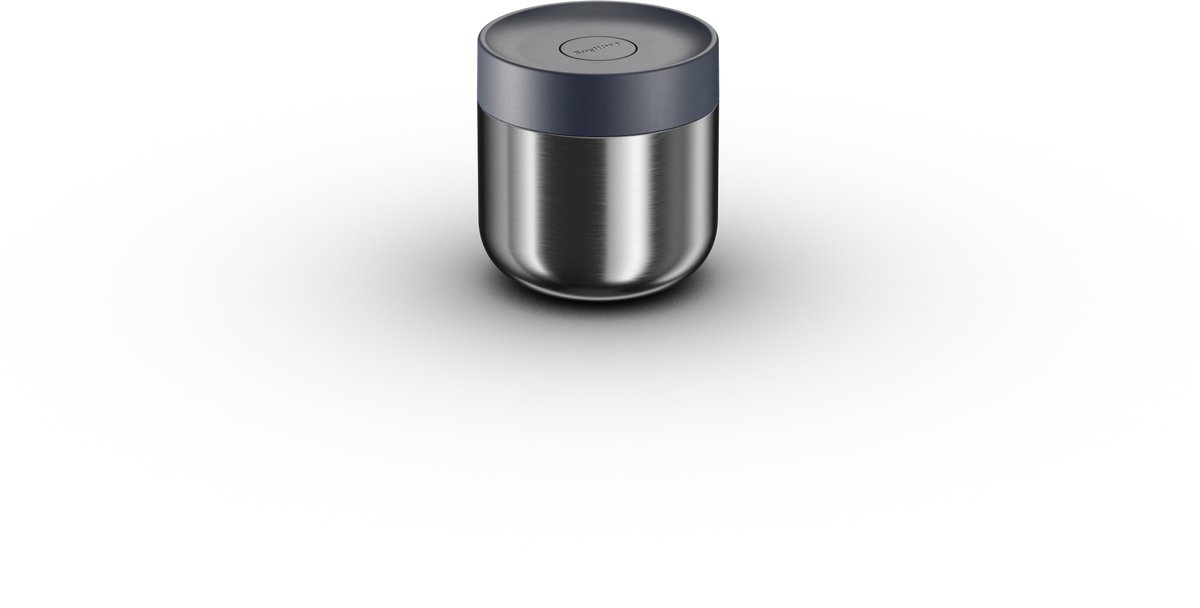 BergHOFF Home Nommie – Thermos Lunchbox - Food Jar 0.35L – Lekvrije Yoghurtbeker To Go – Isoleerbeker voor Soep - Dubbelwandige Isolatie - RVS Thermische Voedselcontainer – Houdt 6u Warm/Koud – Navy & Zilver
