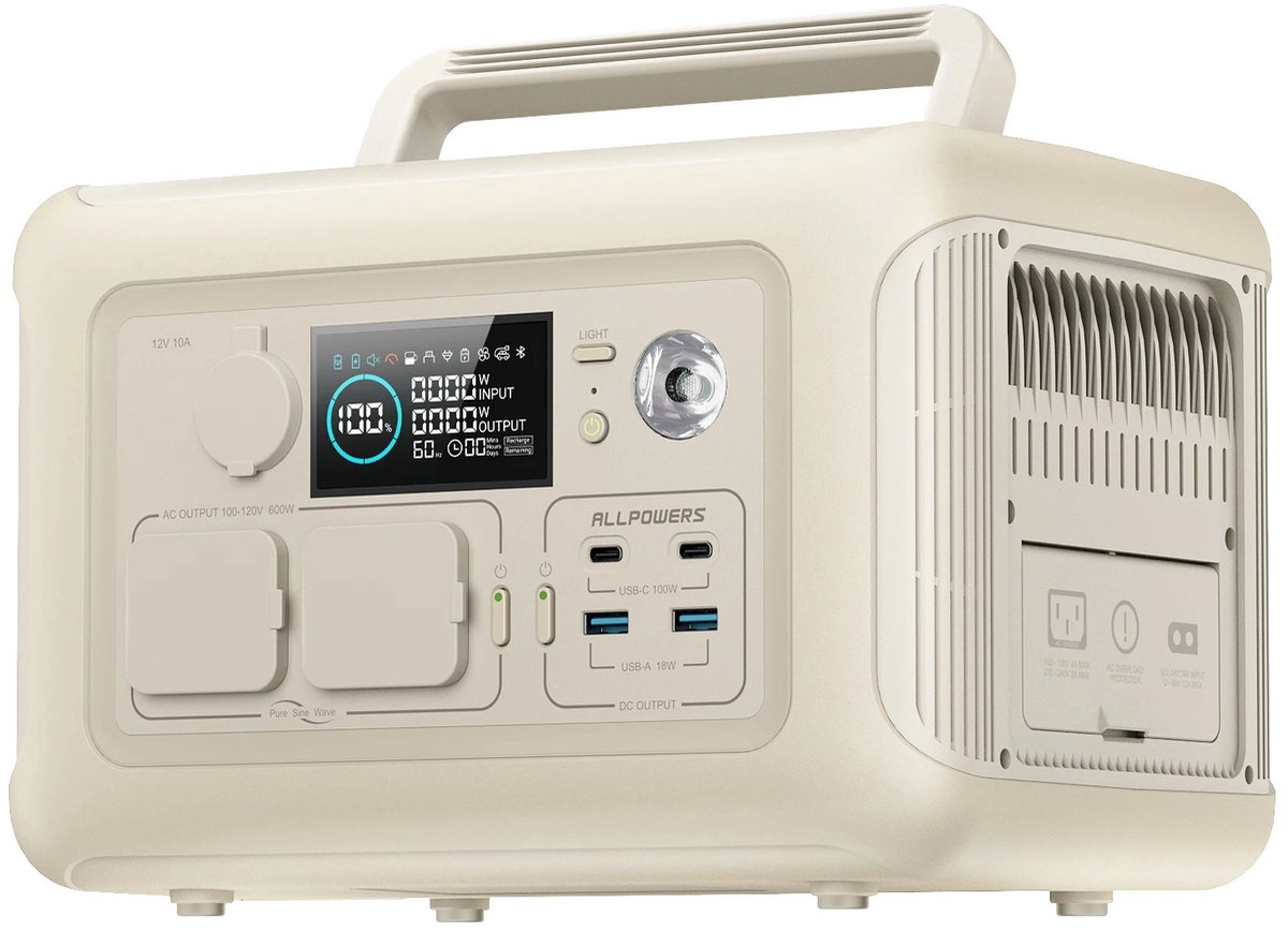 Lilac & Lily Aggregaat - Stroomgenerator - Noodstroom - Draagbare Powerstation 600W - Noodpakket - Snelladen - Outdoor & Kamperen