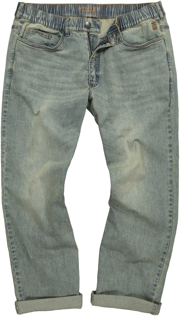 STHUGE - Heren - Jeans baggy pasvorm 5-pocket vintage look - Mat jeansblauw - Maat 54