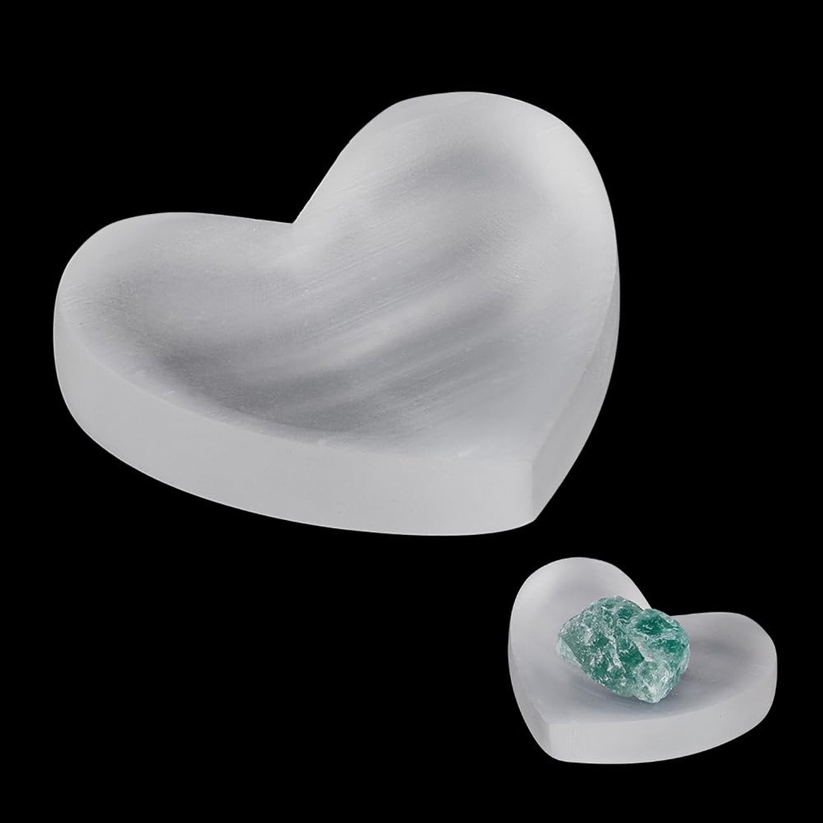 Dailygoods - Natuurlijke Seleniet Crystal Bowl Hartvorm voor Sieraden